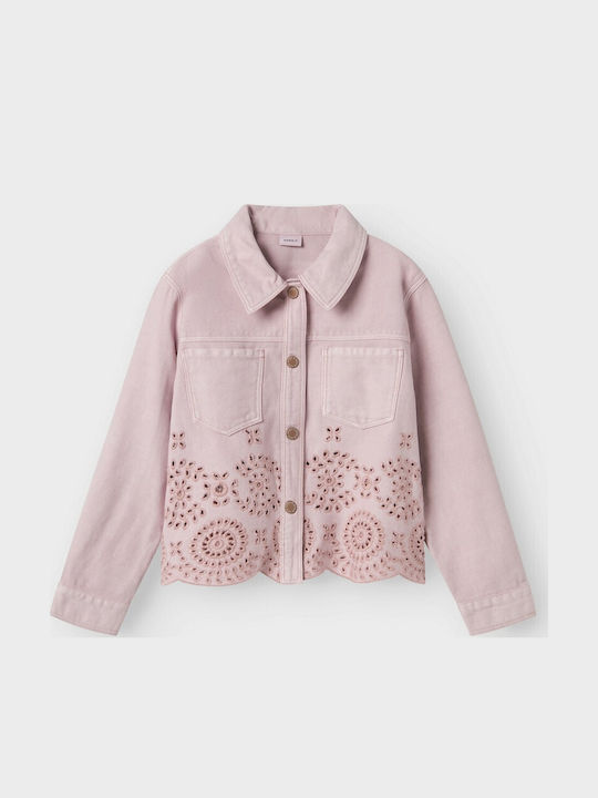 Kinder Denim Jacke Kurz Flieder