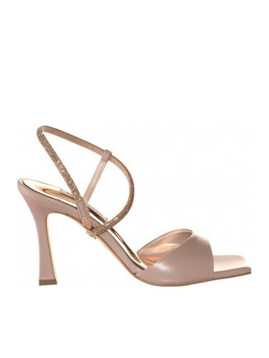 Damen Sandalen Rosa Leder