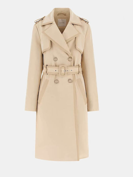 Jenny Leder Damenmäntel Beige Mit Knöpfen