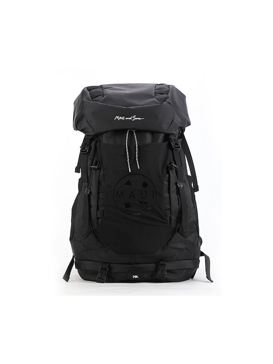Maui & Sons Ορειβατικό Σακίδιο 70lt Αδιάβροχο Μαύρο Expedition