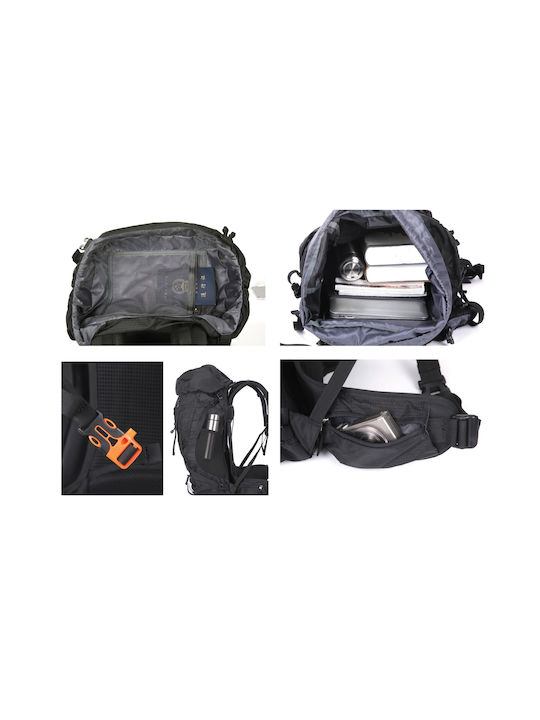 Maui & Sons Ορειβατικό Σακίδιο 70lt Αδιάβροχο Μαύρο Expedition