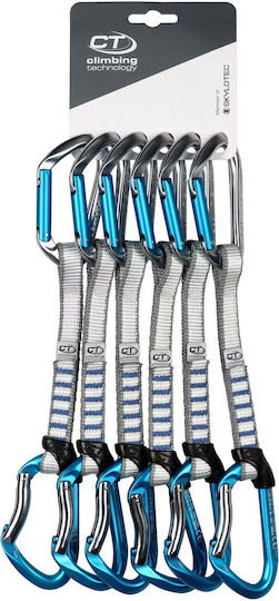 Climbing Technology Skylotec Salto Set Ny 17 Cm 6-pack Climbing Quickdraws Titanium Electricblue