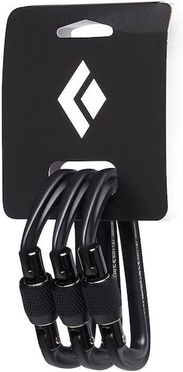 Black Diamond Hotforge Carabiner Cu Șurub 3 Bucăți Negri