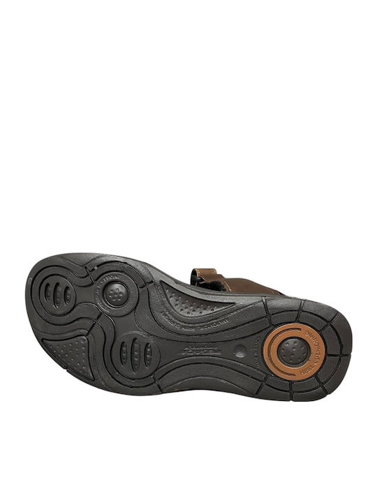 Leather Men's Sandals In Brown Color AN-03290-2-6
