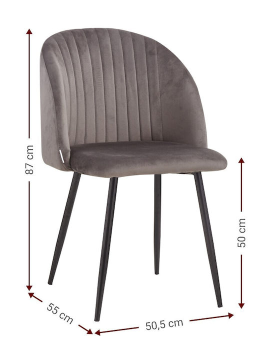 Ess- und Küchenstühle Metallisch Mauro 2 Stück 50.5x55.5x87cm