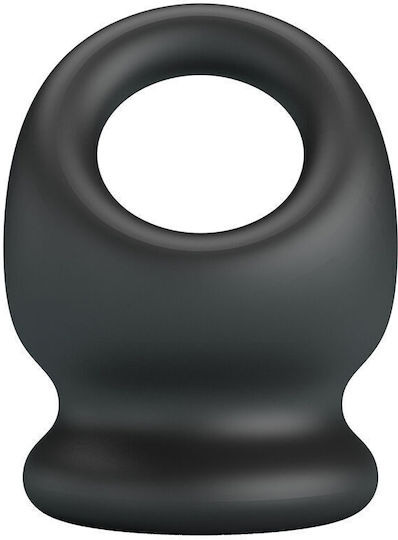 Crazy Bull Silicone Cock & Testicles Ring Black D-245241