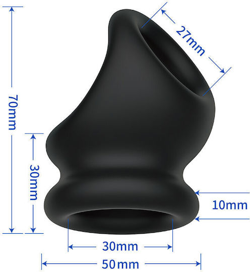 Crazy Bull Silicone Cock & Testicles Ring Black D-245241