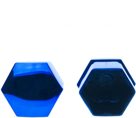 17 Mm Metallic Blue Bolt Caps 20 Pcs Remover