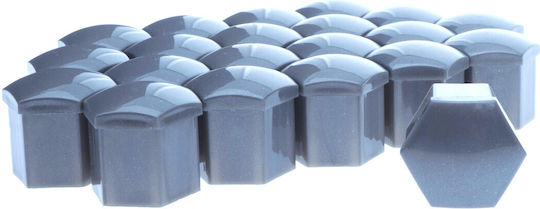 Extremo Tuning Gray 19 Mm Caps 20 Pcs Wheel Rim Puller Protection