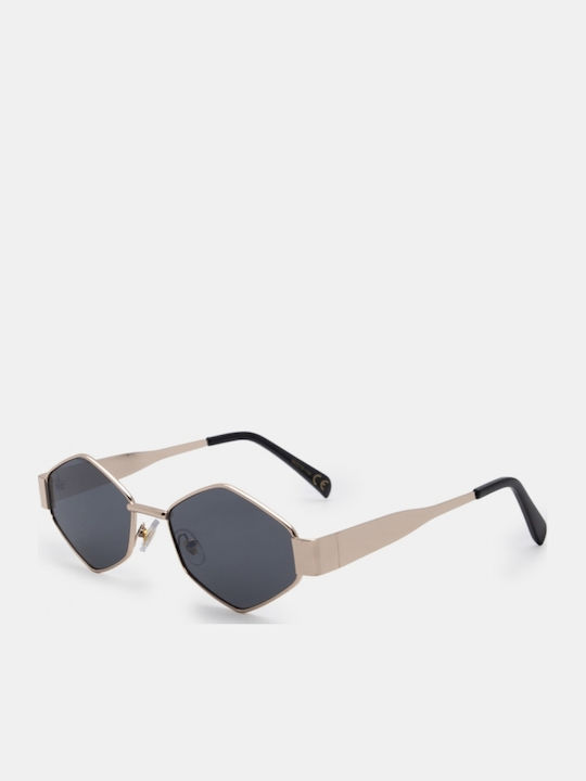 Luigi Unisex Sunglasses With Black Metallic Frame And Black Lens 4863801