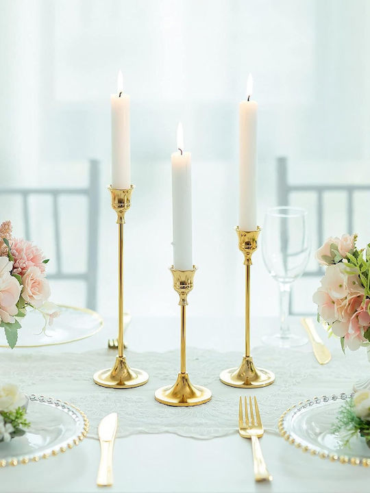 Set Of Metal Candle Holders In Gold Colour 10x2x3cm 30 Pieces