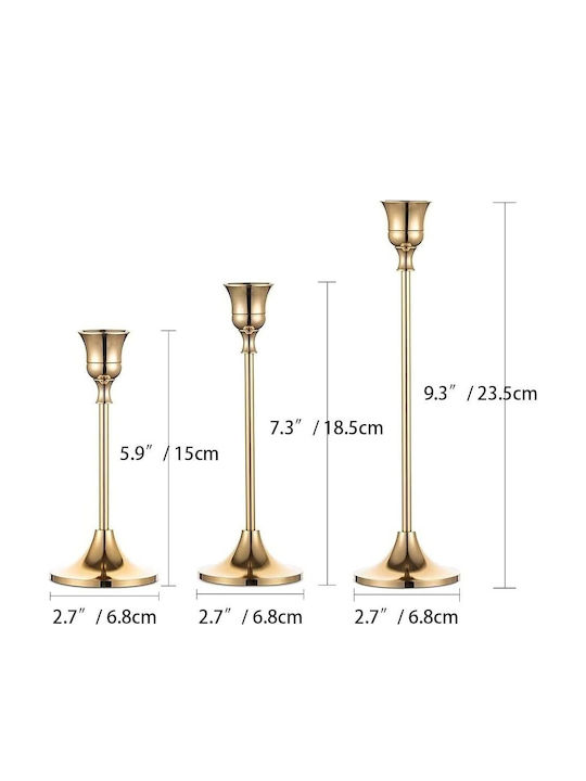 Set Of Metal Candle Holders In Gold Colour 10x2x3cm 30 Pieces