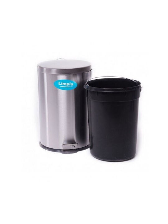 Limpio Limpio Mülleimer aus Inox mit Pedal Silber 12lt
