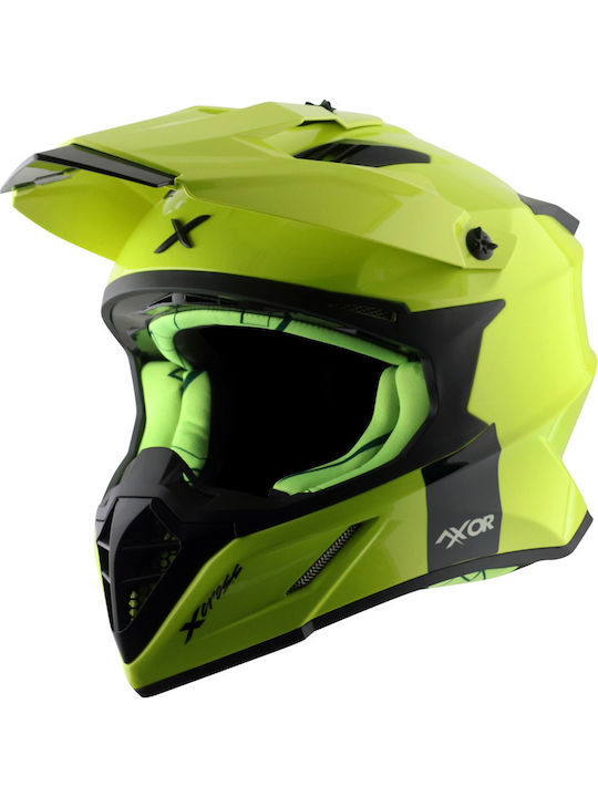 Axor X-Cross + δώρο crossbody τσάντα Motocross ECE 22.06 Κίτρινο - Πράσινο Axor X-Cross + δώρο crossbody τσάντα Motocross ECE 22.06 Κίτρινο - Πράσινο