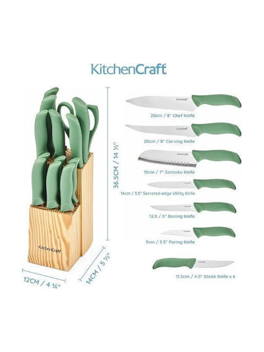 Kitchen Craft Σετ Μαχαίρια με Βάση από Ανοξείδωτο Ατσάλι 7τμχ