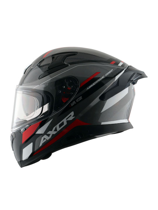 Axor Apex Turbine Full Face με Sun Visor ECE 22.06 Black/Red/Grey Axor Apex Turbine Full Face με Sun Visor ECE 22.06 Black/Red/Grey