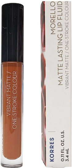 Korres Morello Matte Lasting Lip Fluid Дълготраен Течен Червило Мат 48 кадифе карамел 3.4мл