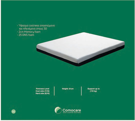 Como felt & wadding producers Ημίδιπλο Στρώμα Memory Foam / Foam 110x200x21cm