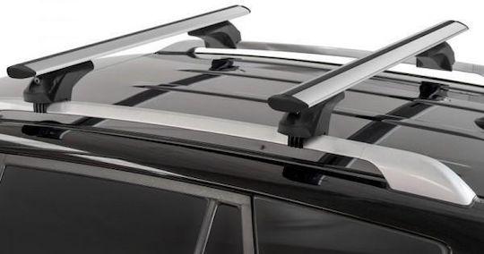 Menabo – Autodachträger Silber Aluminium Sonic mit Schloss Flush Raised Rails Sichere Ladungstransport – 2 Stück 16110/mb