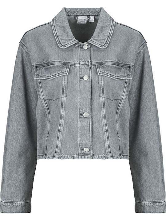 Damen Jean Jacke Grau