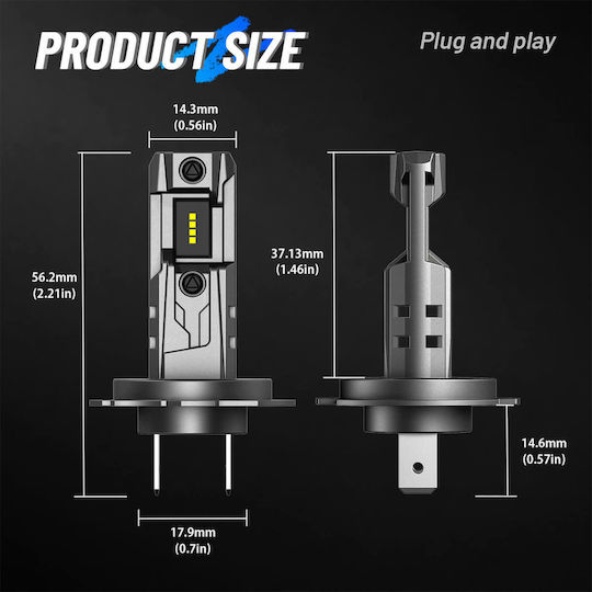 NovSight Car & Motorcycle Lamp H7 / T11 Canbus LED 6500K Cold White 12V 60W