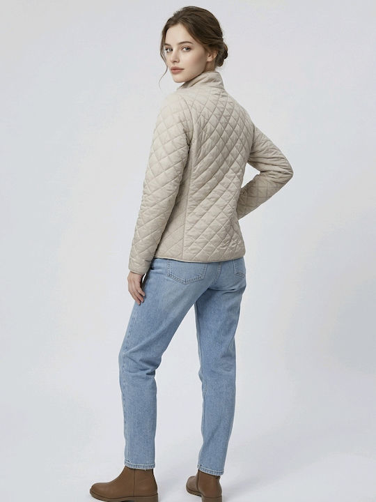 Women's Short Lifestyle Jacket for Spring or Autumn Beige