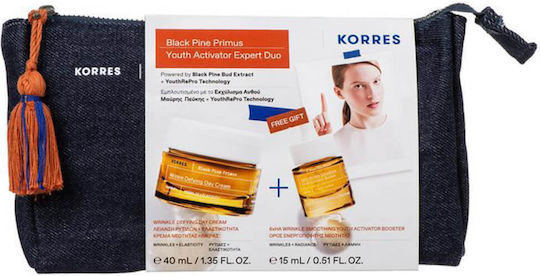 Korres Black Pine Primus Σετ Περιποίησης για Αντιγήρανση & Λάμψη 3τμχ