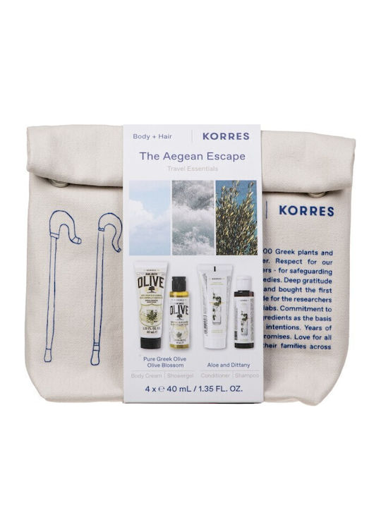 Korres The Aegean Escape Travel Essentials Комплект за грижа за кожата за Почистване на тялото Korres The Aegean Escape Travel Essentials Комплект за грижа за кожата за Почистване на тялото