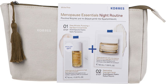 Korres White Pine Menopause Essentials Skin Care Set for Αnti-ageing Night Routine 3pcs