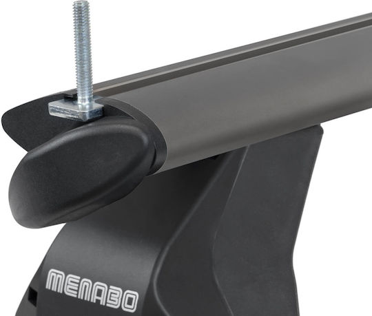 Menabo Omega Plus Bare Negre Transversale Bare De Acoperiș Pentru Mașină Fiat Panda Iii 5 Uși Model 2012+