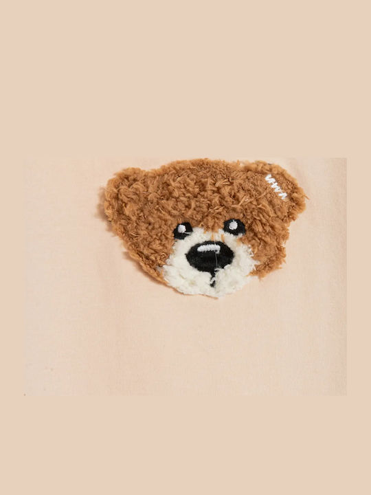 Teddy Γυναικείο Oversized T-shirt Μπεζ