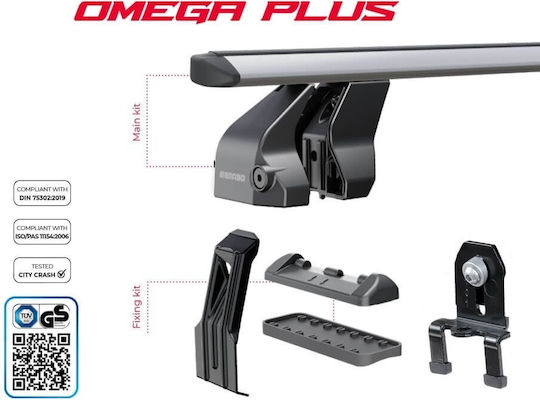 Menabo Omega Plus Black Cross Bars Volkswagen Polo V 6r 3 Doors Model 2009-2014