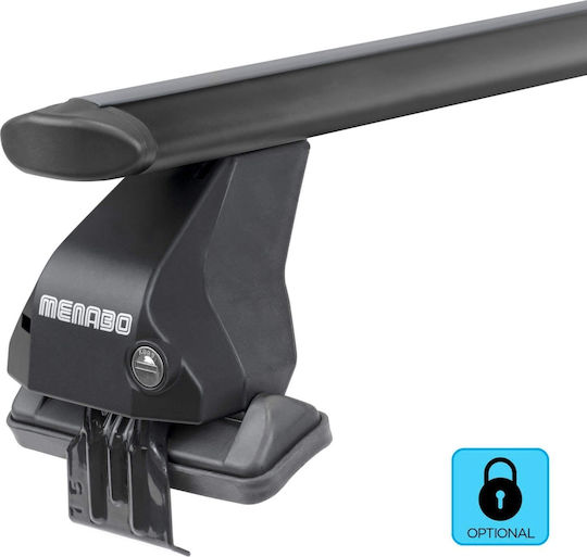 Menabo Omega Plus Black Cross Bars Volkswagen Polo V 6r 3 Doors Model 2009-2014