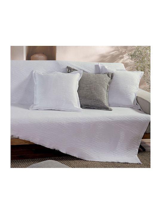 Nef-Nef Homeware Bamb Four-Seater Sofa Throw Jacquard 170x350cm Ecru