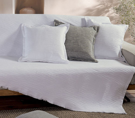 Nef-Nef Homeware Bamb Four-Seater Sofa Throw Jacquard 170x350cm Ecru