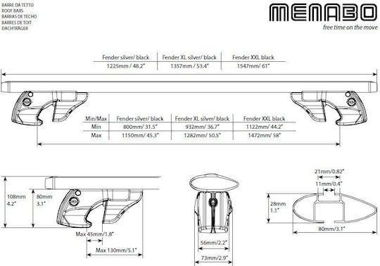 Menabo Bare Transversale Argintii Fender VW Passat B5 Variant 2001-2005