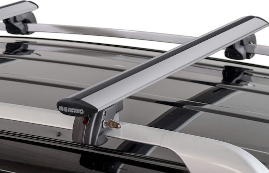 Menabo Bare De Acoperiș Din Aluminiu Pentru Alfa Romeo SportWagon 2011-2014 Cu Picioare Pentru Portbagaj De Acoperiș Și Blocare Argintii