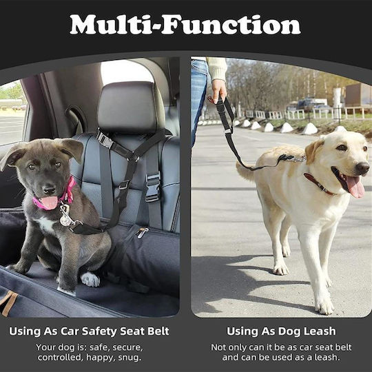 Adjustable Dog Car Seatbelt Black