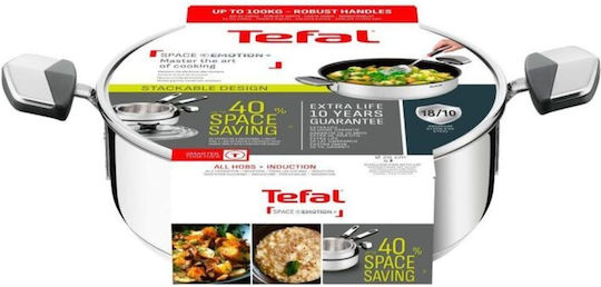 Tefal Emotion Σωτέζα από Ανοξείδωτο Ατσάλι με Καπάκι με Αντικολλητική Επίστρωση 26cm
