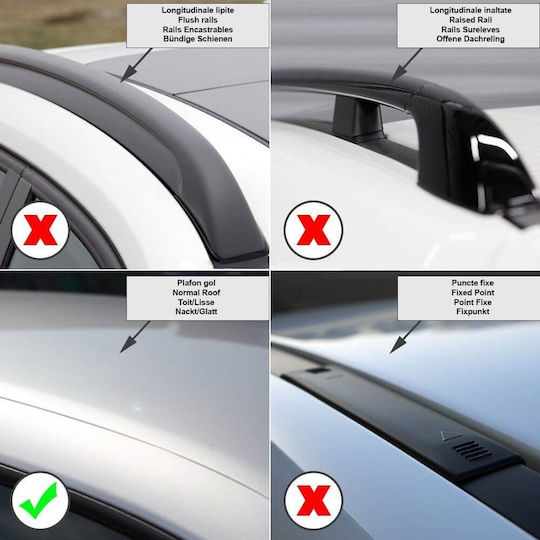 Menabo Omega Plus Schwarze Dachträger Nissan Almera Tino 5-Türer Modell 2000-2006