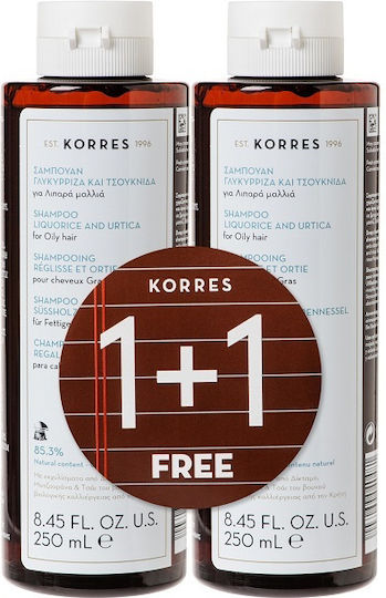 Korres Licorice & Nettle Shampoos Shine for Oily Hair 2x250ml