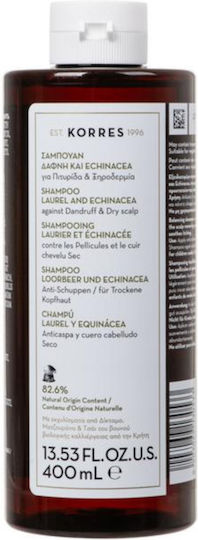 Korres Δάφνη & Echinacea Σαμπουάν Kατά της Πιτυρίδας & της Ξηροδερμίας για Βαμμένα Μαλλιά 400ml