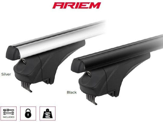 Menabo Bare De Acoperiș Din Aluminiu Pentru Fiat Tipo 2020+ Set Cu Picioare Negre