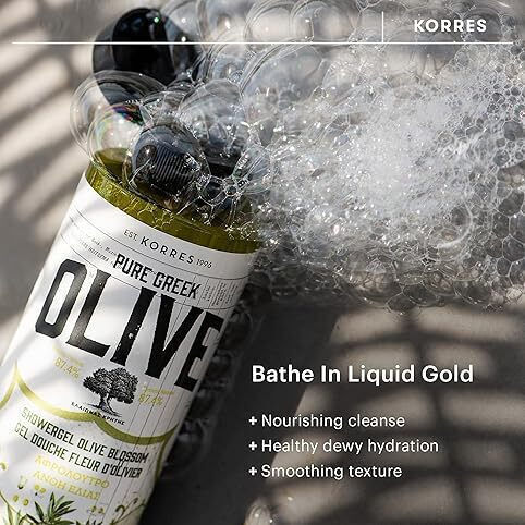 Korres Pure Greek Olive Bubble Bath Gel with Aloe Vera & Olive Blossoms Scent 250ml