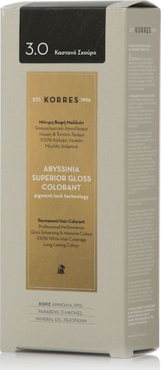 Korres Abyssinia Superior Gloss Colorant Vopsea de Păr fără amoniac 3.0 maro închis 50ml