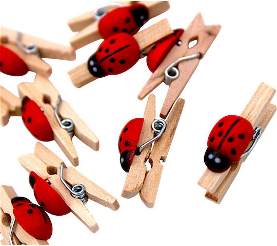 Wooden Clothespins Easter Bug 25mm 10 Pack 7dis152