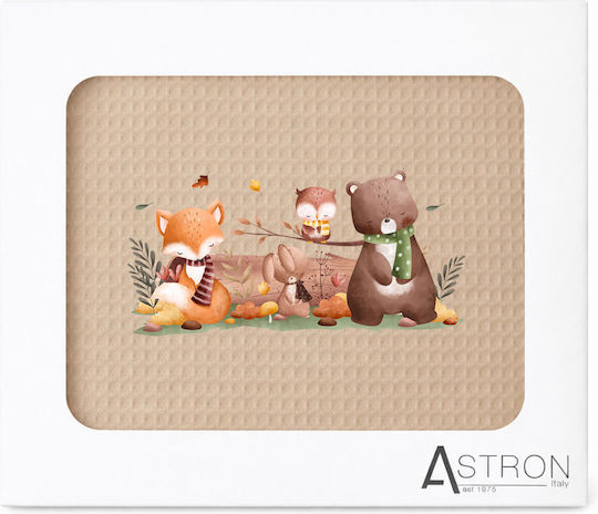 Astron Italy Babydecke Kinderbett Waffel Weiß 110x140cm