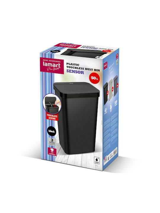 Lamart Kunststoff Mülleimer mit Fotowiderstand Schwarz 50lt