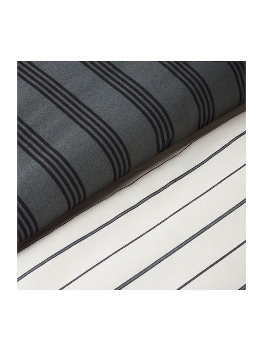 Kentia Arlo Single Cotton Coverlets Set Grey Black 160x240cm