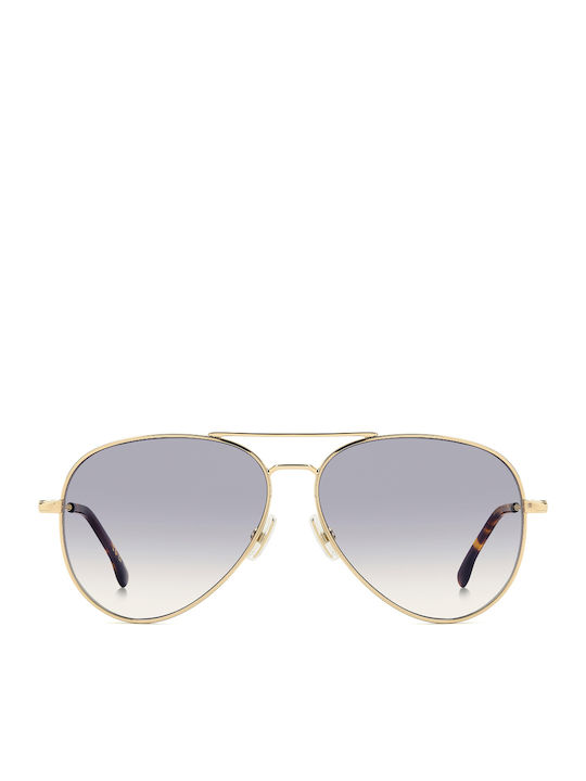 Victoria Beckham Unisex Sonnenbrillen mit Goldenem Metallrahmen und Goldenem Verlaufsfarbe Gläser
